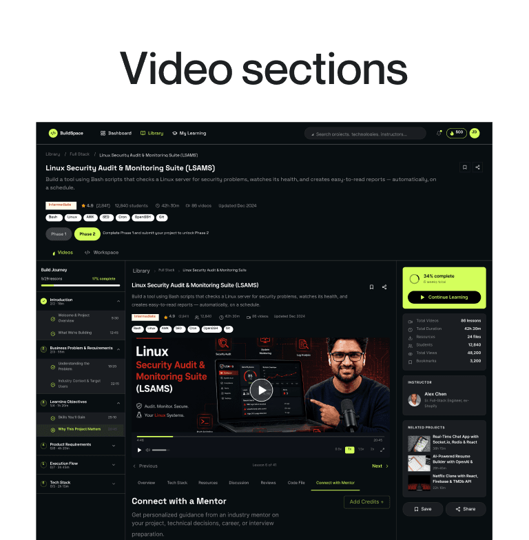 Video sections